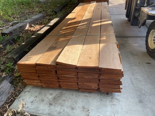 Ca. 50x Angelim Pedra Beschoeiingsplanken, 20x200mm, lengte 400cm